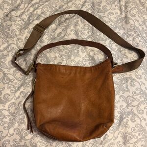 Fossil Tan Leather Crossbody Bag